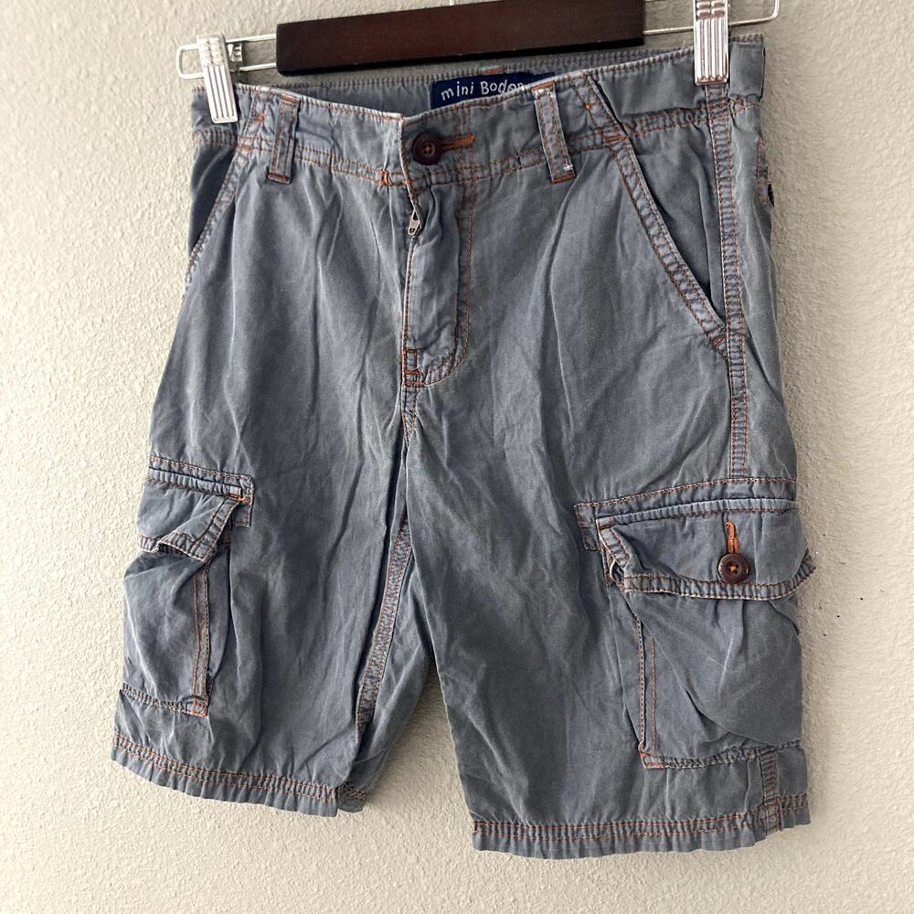 Mini Boden Lightweight Solid Cargo Shorts - Gray - 10Y - Picture 7 of 7